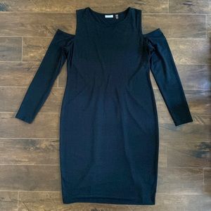 DKNYC - Long Sleeve Cold Shoulder Dress - Black - M